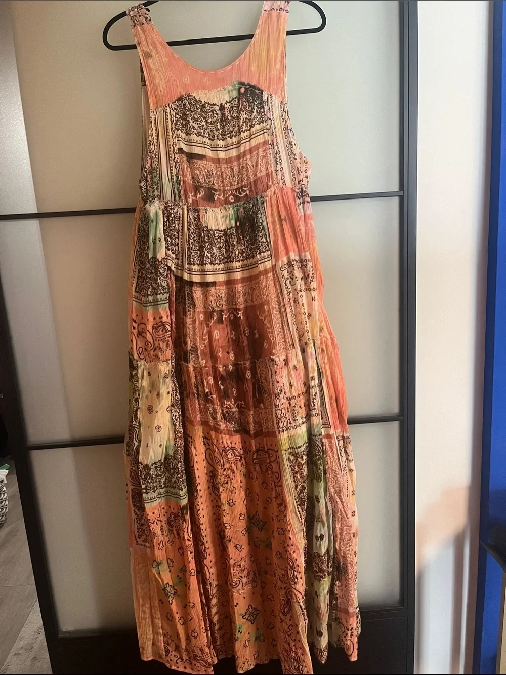 🔥🔥 Free People Bohemian Peach Patchwork Maxi Dress - Picture 2 of 4